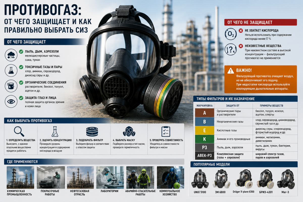 Противогаз: от чего защищает и как правильно выбрать средство индивидуальной защиты Противогаз: от чего защищает и как правильно выбрать средство индивидуальной защиты